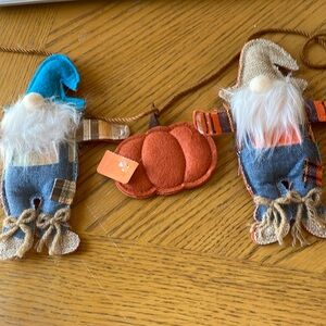 Fall Gnomes & Pumpkin Hanging Decoration